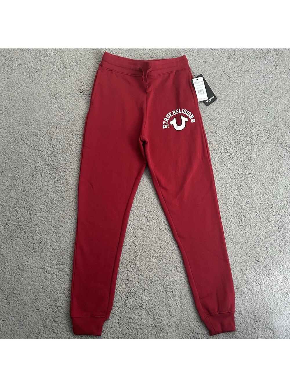 True Religion Red Sweatpants Joggers Youth Kids Size L (14-16) Streetwear NWT